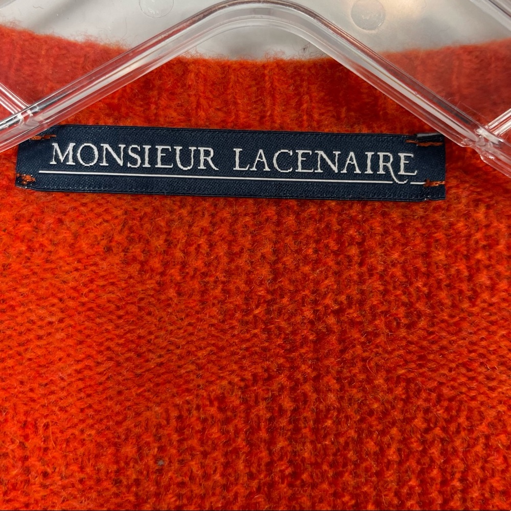 Monsieur Lacenaire mod 60’s grandpa cardigan sweater color block wool france M - Picture 3 of 16